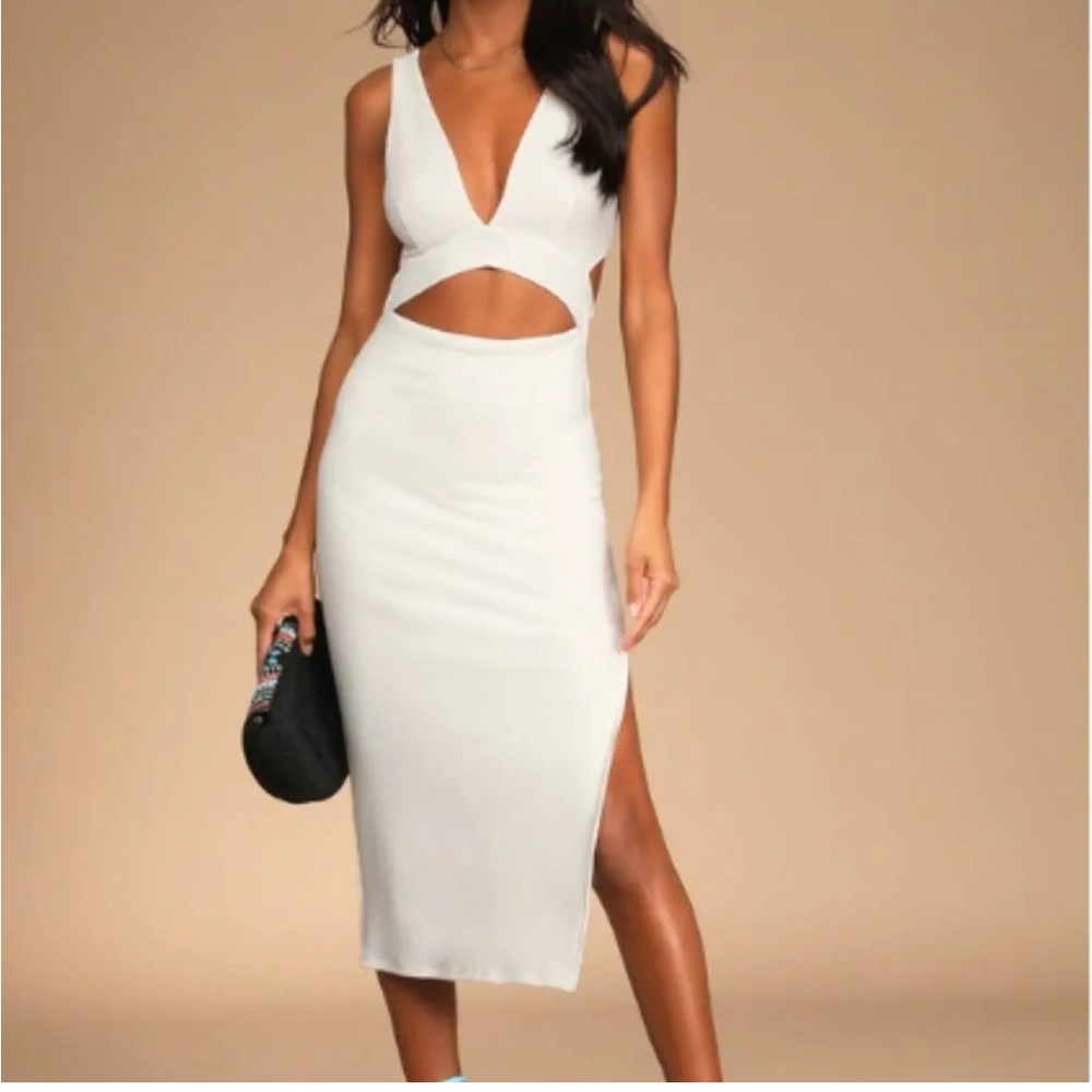 Lulu's White Cutout Midi Dress
